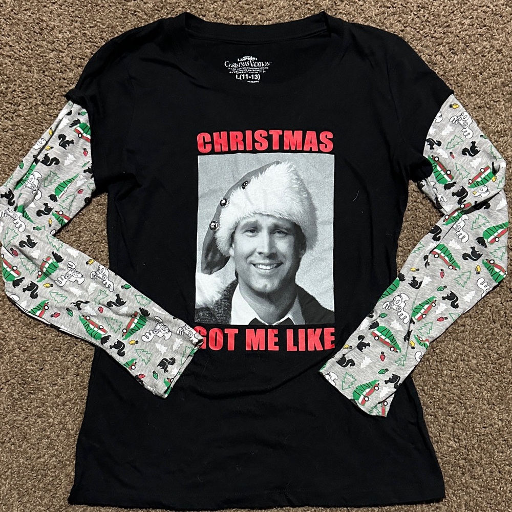 Christmas Vacation Clark Graphic Long Sleeve Christmas Shirt Size Large (11/13)